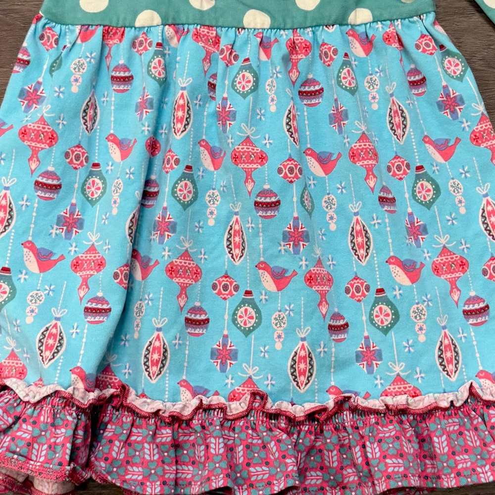 Matilda Jane Holiday Dress, pink, blue, & green, sz 18-24 months - Picture 3 of 7